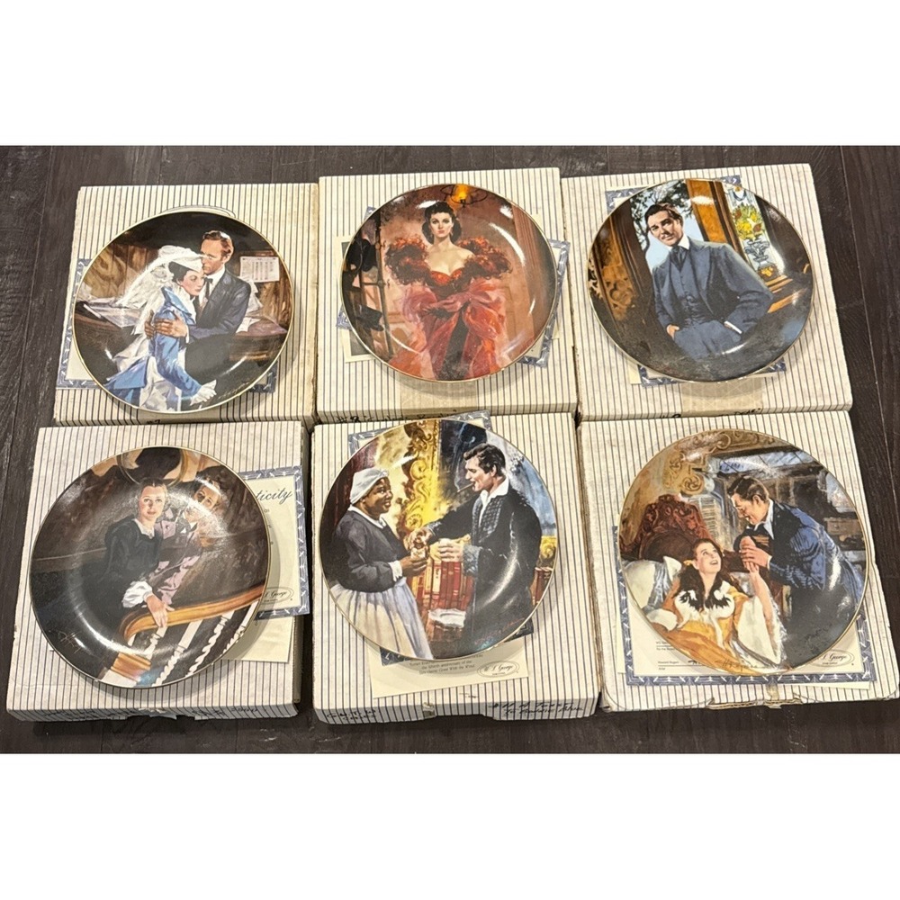 Gone With‎ The Wind Plate Plates 7-12 The Passions Of Scarlett O'Hara COA & Box